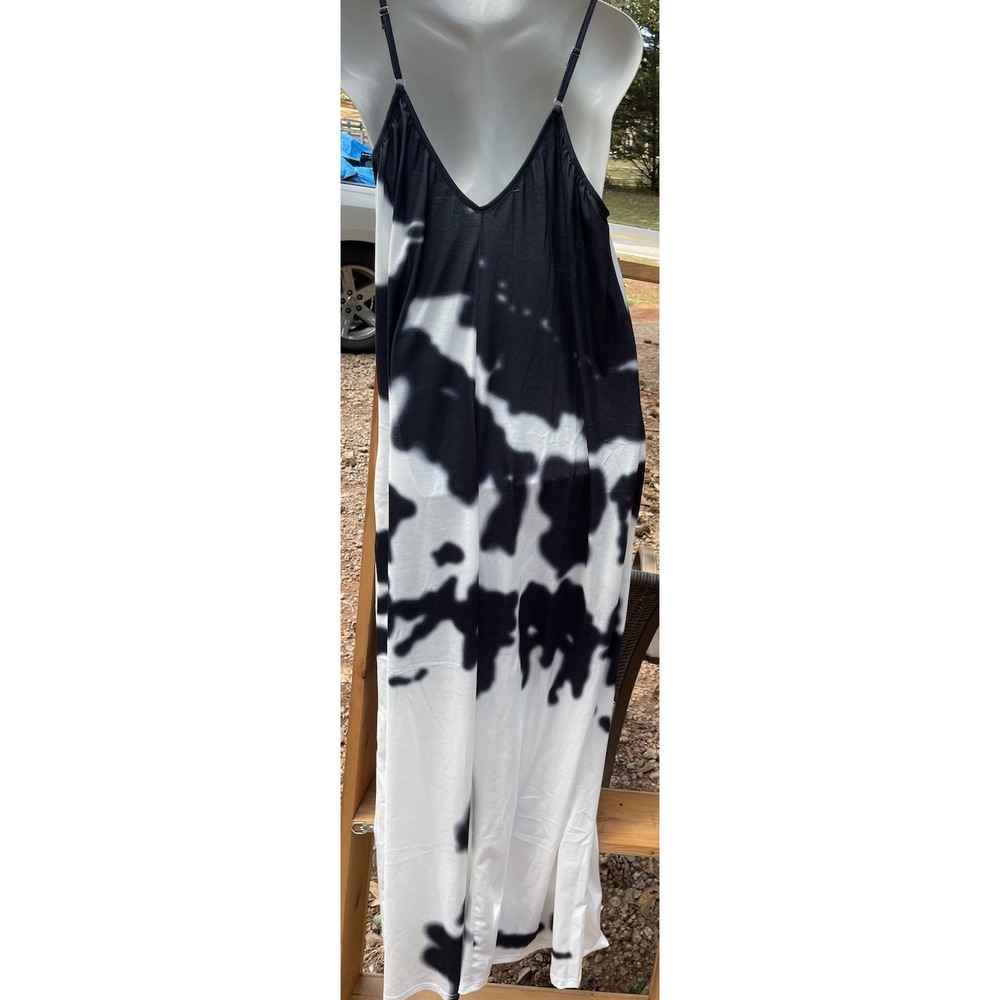 Black White Maxi Dress Large - Picture 3 of 5